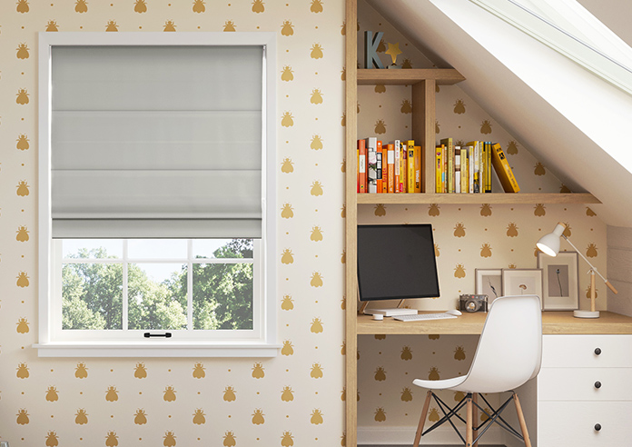 Menton, Mouse Grey - Motorised Roman Blind - Image 3
